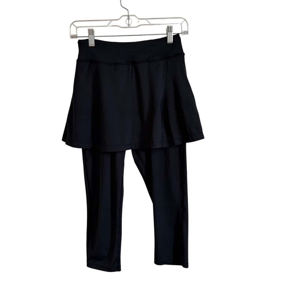 Anivivo Skirted‎ Leggings Womens Small Black Athletic Activewear Capri